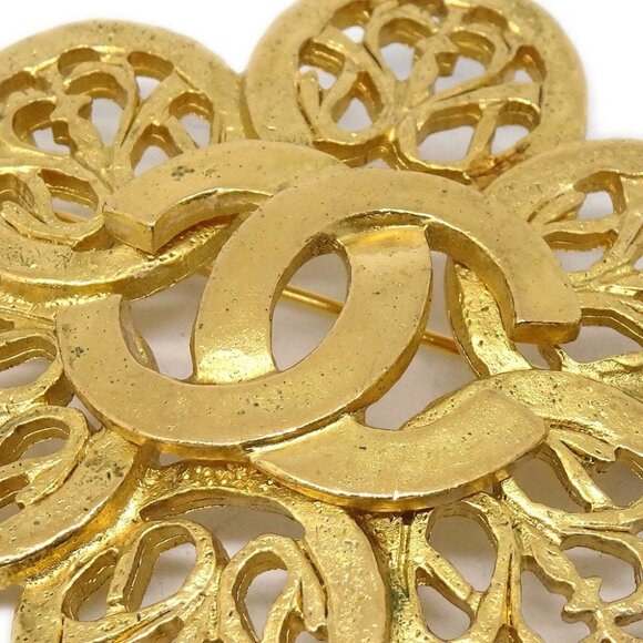 Chanel Flower Brooch Pin Gold 95A 123232 - Picture 4 of 4